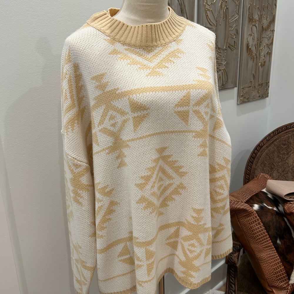Beautiful yellow and cream sweater never been worn!!!